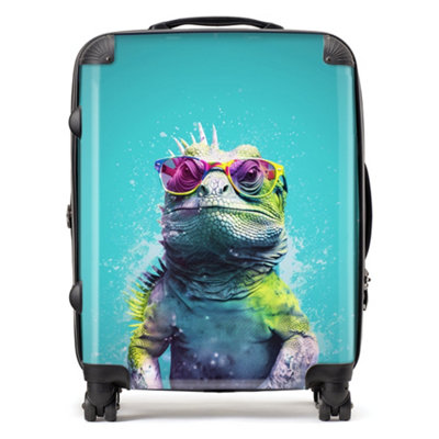 Warren Reed Designer Inquisitive Splashart Iguana SuitcaseLarge from B&Q