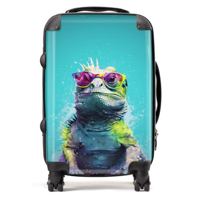 Warren Reed Designer Inquisitive Splashart Iguana SuitcaseCabin from B&Q