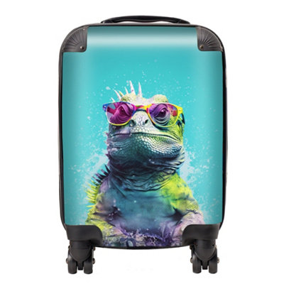 Warren Reed Designer Inquisitive Splashart Iguana SuitcaseSmall from B&Q