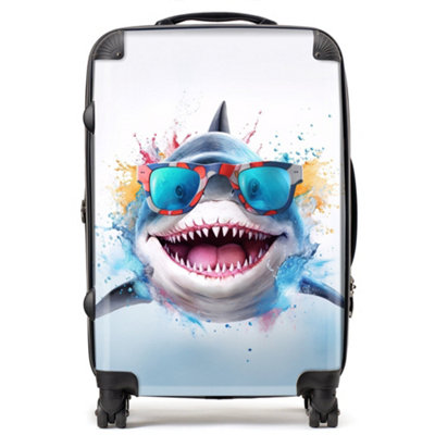 B&Q -  Splashart Shark In Glasses SuitcaseMedium