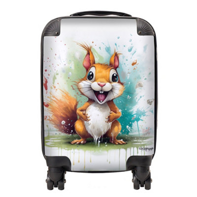 Warren Reed Designer Happy Splashart Squirrel SuitcaseMini Cabin from B&Q