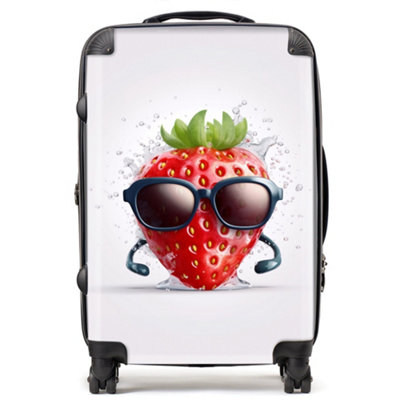 Warren Reed Designer Strawberry In Glasses SuitcaseMedium from B&Q