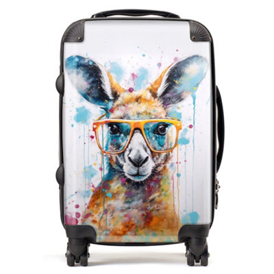 Warren Reed Designer Splashart Kangaroo In Glasses SuitcaseCabin from B&Q