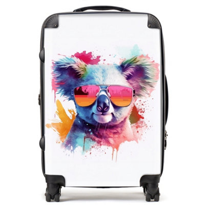 B&Q -  Colourful Splashart Koala In Glasses SuitcaseMedium