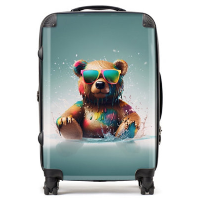 B&Q -  Splashart Bear In Glasses SuitcaseMedium