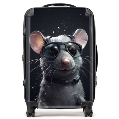 B&Q -  Splashart Rat In Glasses SuitcaseMedium