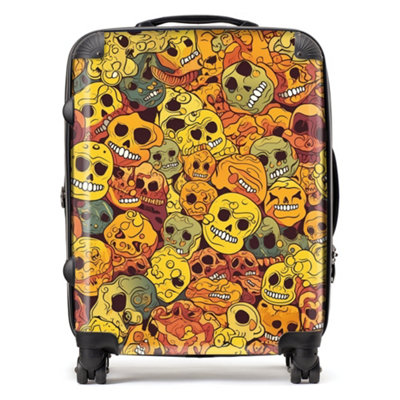 Warren Reed Designer Autumnal Skulls Pattern Suitcase - Large