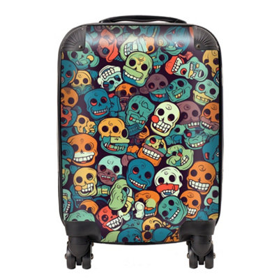 Warren Reed Designer Smiling Skulls Pattern Suitcase - Mini Cabin