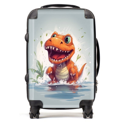 Warren Reed Designer Dino Having A Splash Suitcase - Cabin