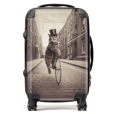 B&Q -  Victorian Cat Riding A Bike SuitcaseCabin