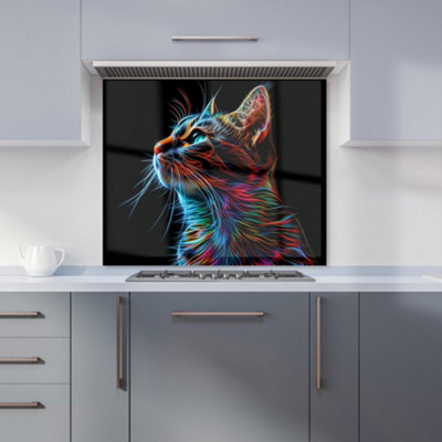 Warren Reed Designer Electric Cat Whiskers Kitchen Splashback