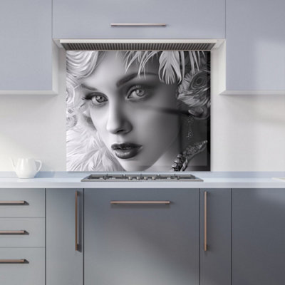 Warren Reed Designer Glamorous Monochrome Diva Kitchen Splashback from B&Q