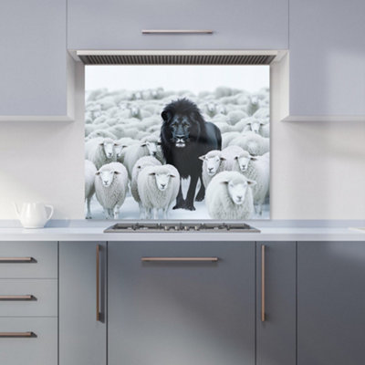 Warren Reed Designer Lion Amidst The Flock Kitchen Splashback from B&Q