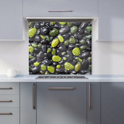 Warren Reed Designer Emerald And Onyx Pebble Design Kitchen Splashback from B&Q