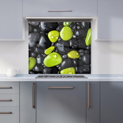 Warren Reed Designer Lime And Charcoal Pebble Harmony Kitchen Splashback from B&Q