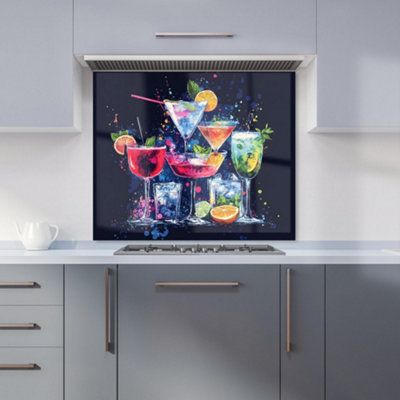 Warren Reed Designer Nighttime Cocktail Splash Kitchen Splashback from B&Q