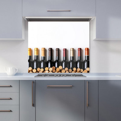 Warren Reed Designer Wine Bottles In Harmony Kitchen Splashback from B&Q