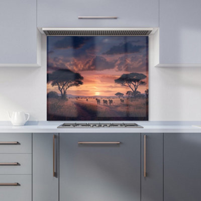 Warren Reed Designer Lions' Twilight Journey Kitchen Splashback from B&Q