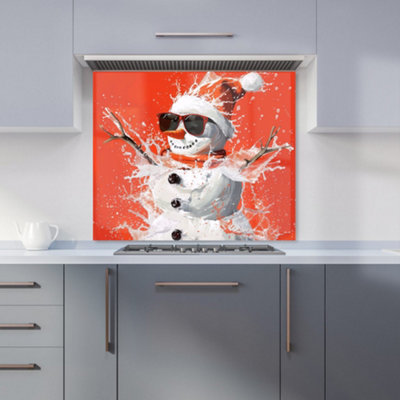 B&Q -  Cool Snowman In Winter Splash Kitchen Splashback