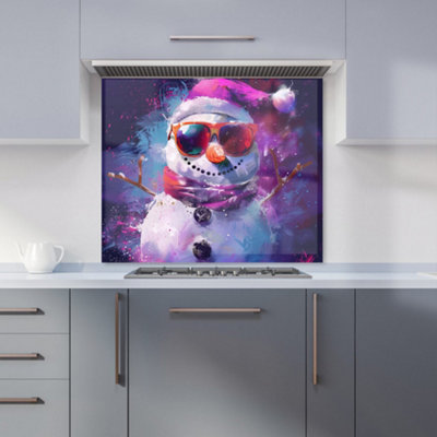 Warren Reed Designer Cosmic Snowman Celebration Kitchen Splashback from B&Q