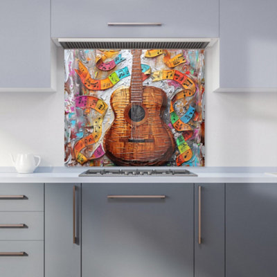 Warren Reed Designer Melody In Wooden Strings Kitchen Splashback from B&Q