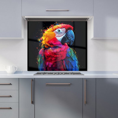 Warren Reed Designer Vivid Parrot In A Splash Of Colour Kitchen Splashback from B&Q