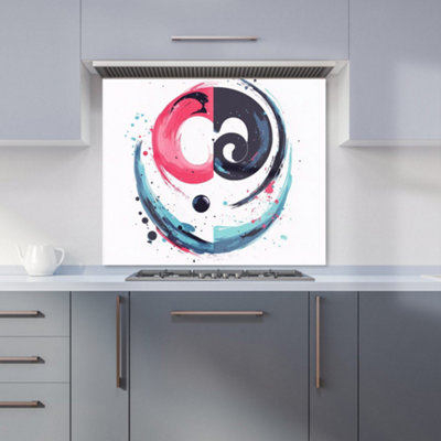 Warren Reed Designer Yin Yang Harmony In Modern Art Kitchen Splashback from B&Q