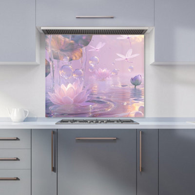 Warren Reed Designer Enchanted Waterlilies And Bubbles Kitchen Splashback from B&Q