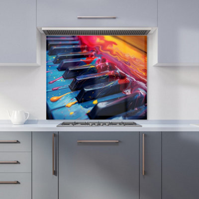 Warren Reed Designer Colorful Melody: A Piano's Dream Kitchen Splashback from B&Q