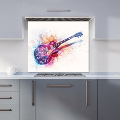 Warren Reed Designer Cosmic Melody: Abstract Guitar Visions Kitchen Splashback from B&Q