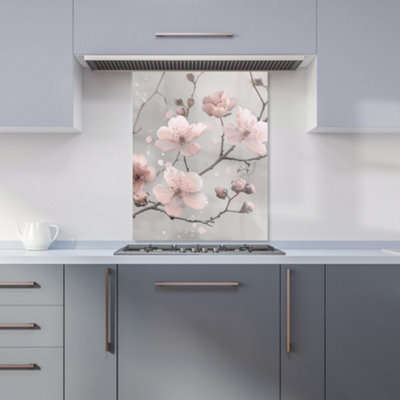 Warren Reed Designer Delicate Spring Blossom Kitchen Splashback from B&Q