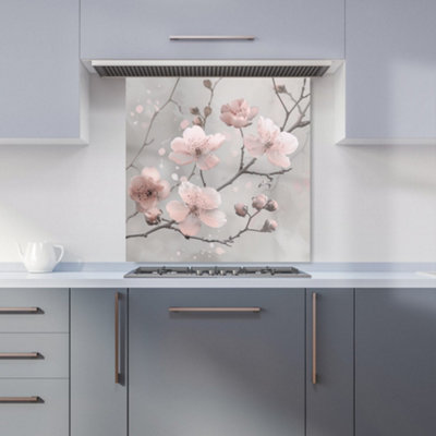 Warren Reed Designer Delicate Spring Blossom Kitchen Splashback from B&Q