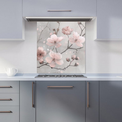 Warren Reed Designer Delicate Spring Blossom Kitchen Splashback from B&Q
