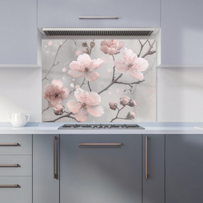 Warren Reed Designer Delicate Spring Blossom Kitchen Splashback from B&Q