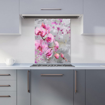 Warren Reed Designer Orchids Splashart Kitchen Splashback from B&Q