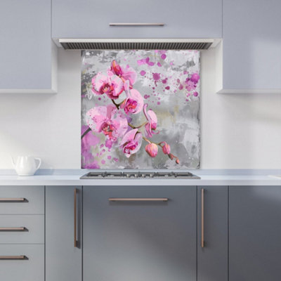 Warren Reed Designer Orchids Splashart Kitchen Splashback from B&Q