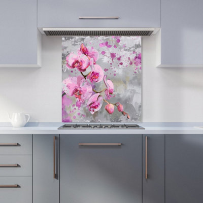 Warren Reed Designer Orchids Splashart Kitchen Splashback from B&Q