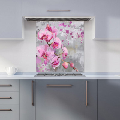 Warren Reed Designer Orchids Splashart Kitchen Splashback from B&Q