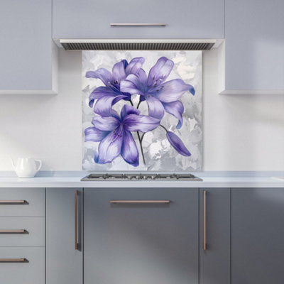 Warren Reed Designer Purple Lilies Kitchen Splashback from B&Q