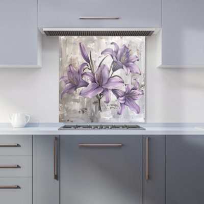 Warren Reed Designer Purple Lilies In Bloom Kitchen Splashback from B&Q