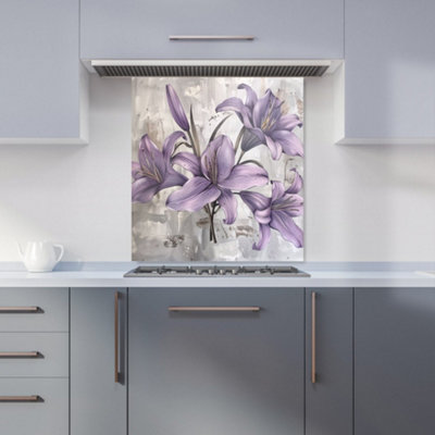 Warren Reed Designer Purple Lilies In Bloom Kitchen Splashback from B&Q