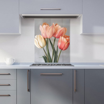 Warren Reed Designer Spring Tulips Kitchen Splashback from B&Q
