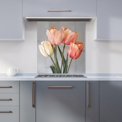 Warren Reed Designer Spring Tulips Kitchen Splashback from B&Q