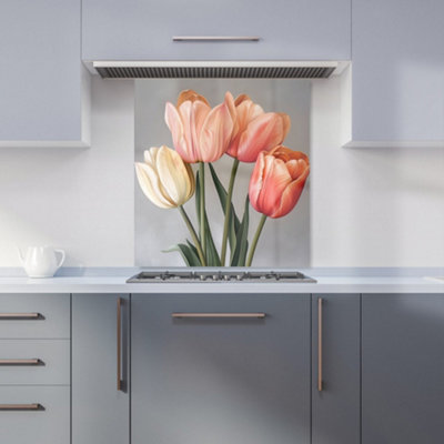 Warren Reed Designer Spring Tulips Kitchen Splashback from B&Q