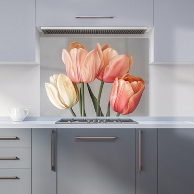 Warren Reed Designer Spring Tulips Kitchen Splashback from B&Q