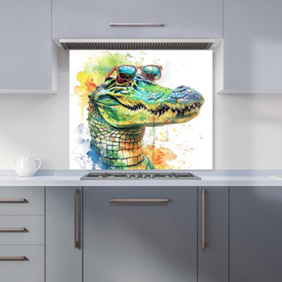 Warren Reed Designer Cool Crocodile Kitchen Splashback from B&Q
