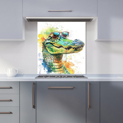 Warren Reed Designer Cool Crocodile Kitchen Splashback from B&Q
