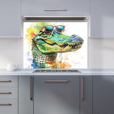 Warren Reed Designer Cool Crocodile Kitchen Splashback from B&Q