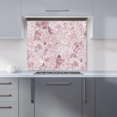B&Q -  Dusty Pink Quartz Effect Kitchen Splashback