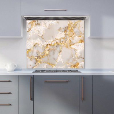 B&Q -  Gold And White Quartz Effect Kitchen Splashback